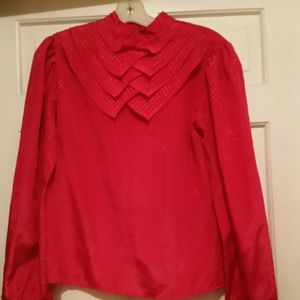 Jonathan Martin Red Blouse Button Back Jr Sz 7